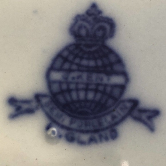 Antique James Kent China 10-1/2" Flow Blue Serving Bowl Grapevine Ivy Circa 1910 - Picture 2 of 12